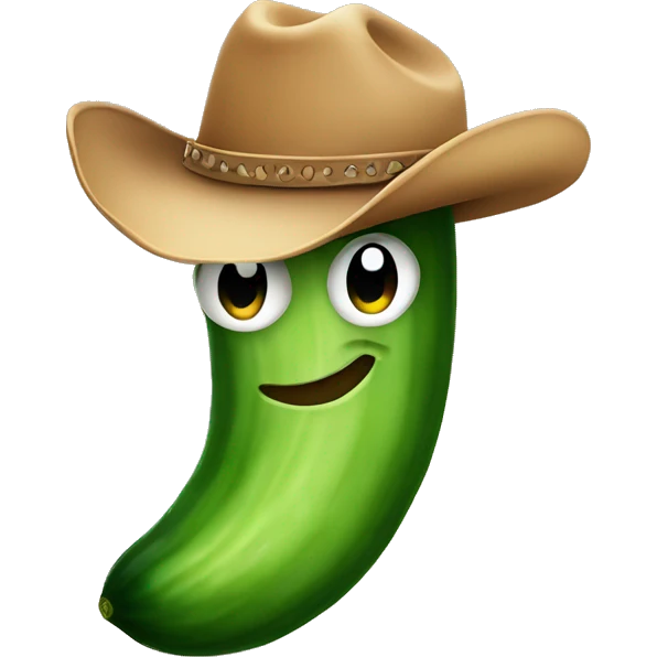 Cucumber wearing cowboy hat emoji