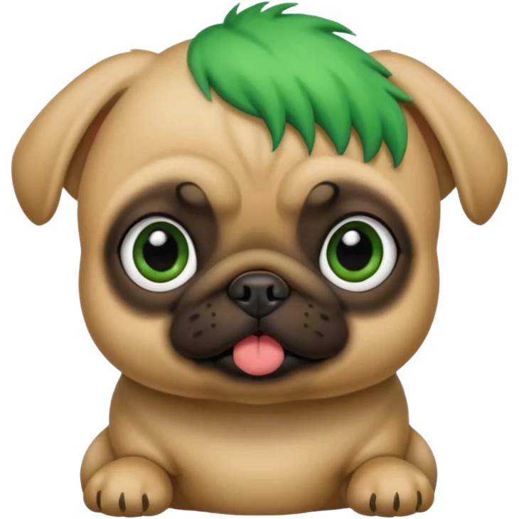 green haired baby pug emoji