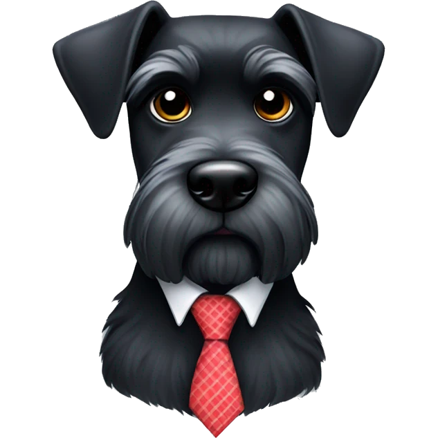 Black schnauzer wearing a tie  emoji