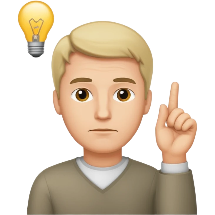 man with idea, thinking pose emoji