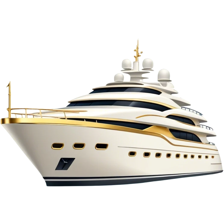 Luxury Yacht - Azimut 72 (Model Year: 2020) (Iconic colour: White with gold trim) emoji