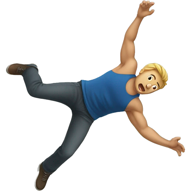 a guy falling emoji