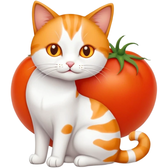 Cat with tomat emoji