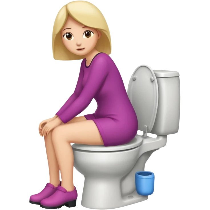Women sitting on toilet with butt open emoji