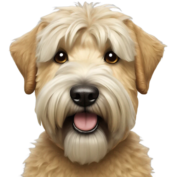 Hyper realistic soft coated Wheaton terrier  emoji