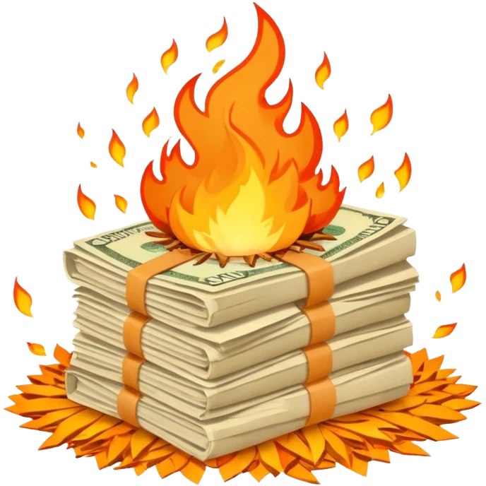 exploding stack of russian rubles emoji