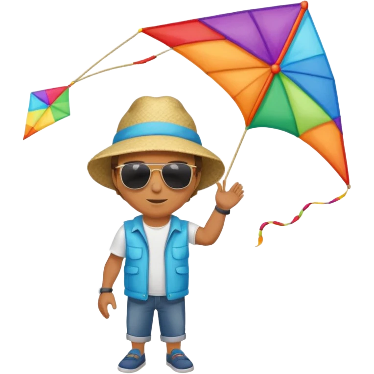 Man with kite,Kite Flyers, big kite emoji