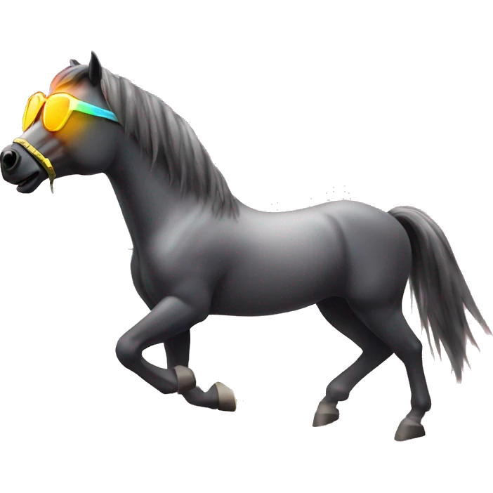 horse with sunglasses dancing rave lights emoji