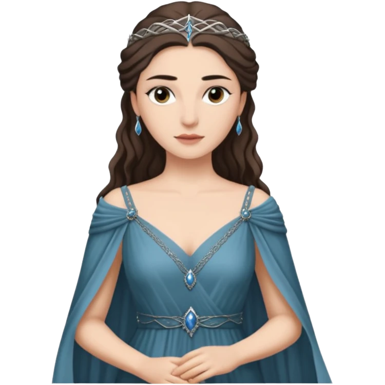Hande Erçel as a lady from game of thrones from Starfall. Her eyes are gray. emoji