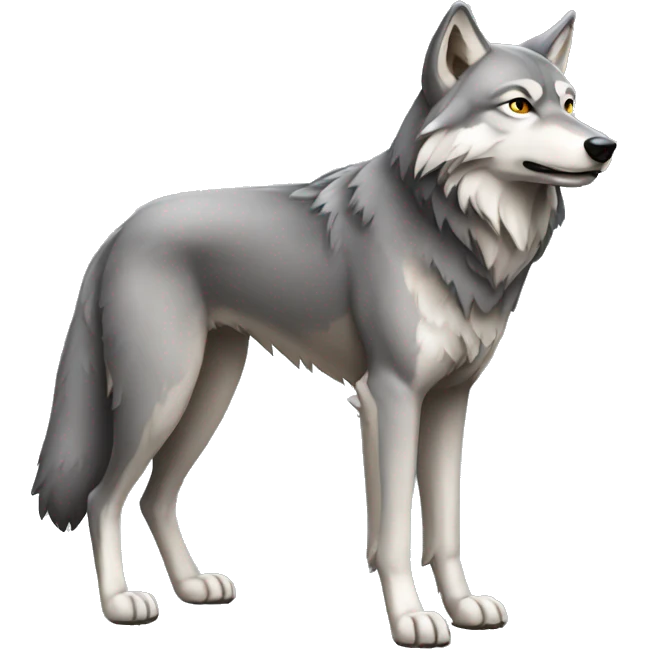 Gray Wolf Full Body emoji