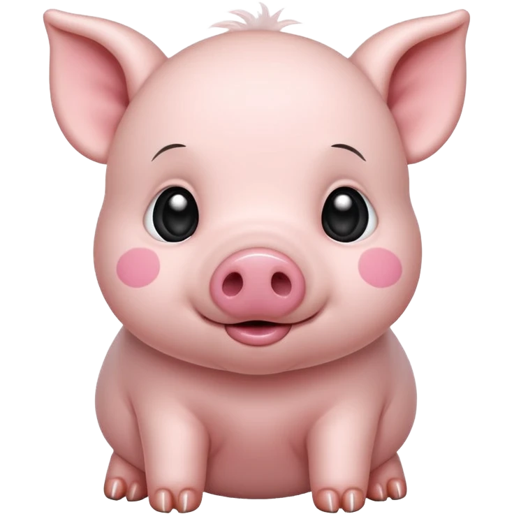 white and black baby pig emoji