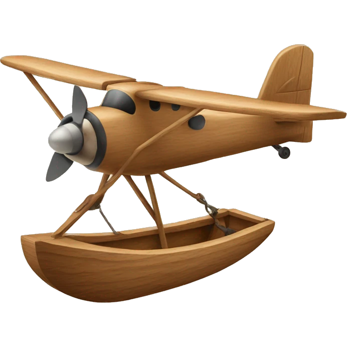 Fishing flying a plane made out of wood emoji