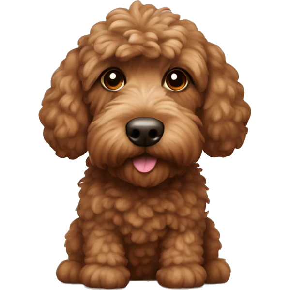 Cozy autumn brown cockapoo emoji