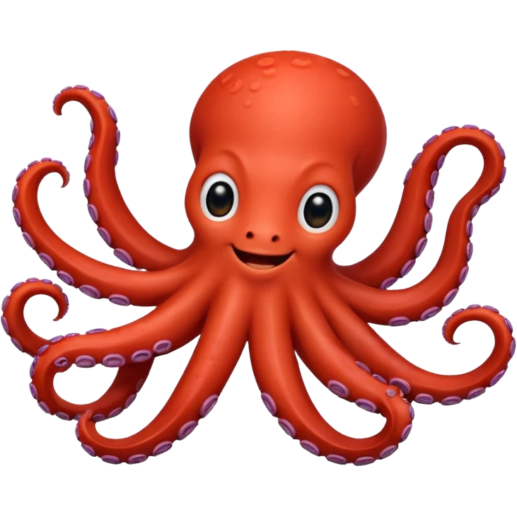 cute little octopus with red emoji