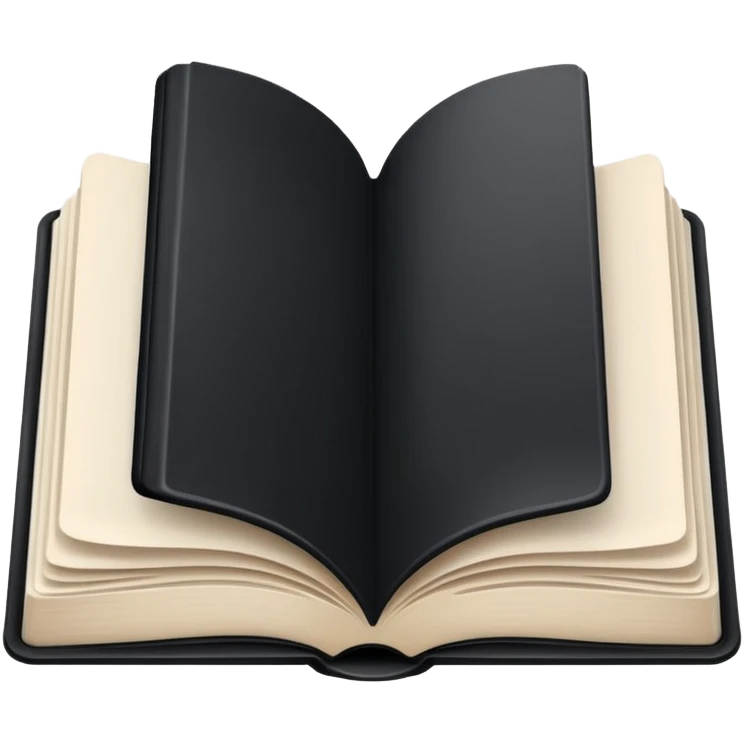 open book with black cover and with completely white pages emoji