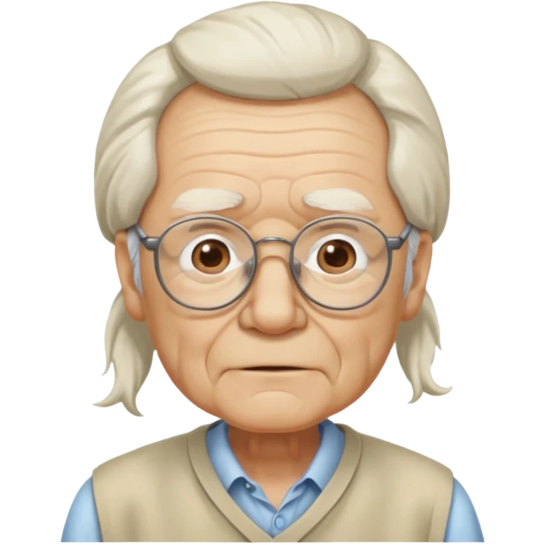 Old man with glasses and long white pony tail emoji
