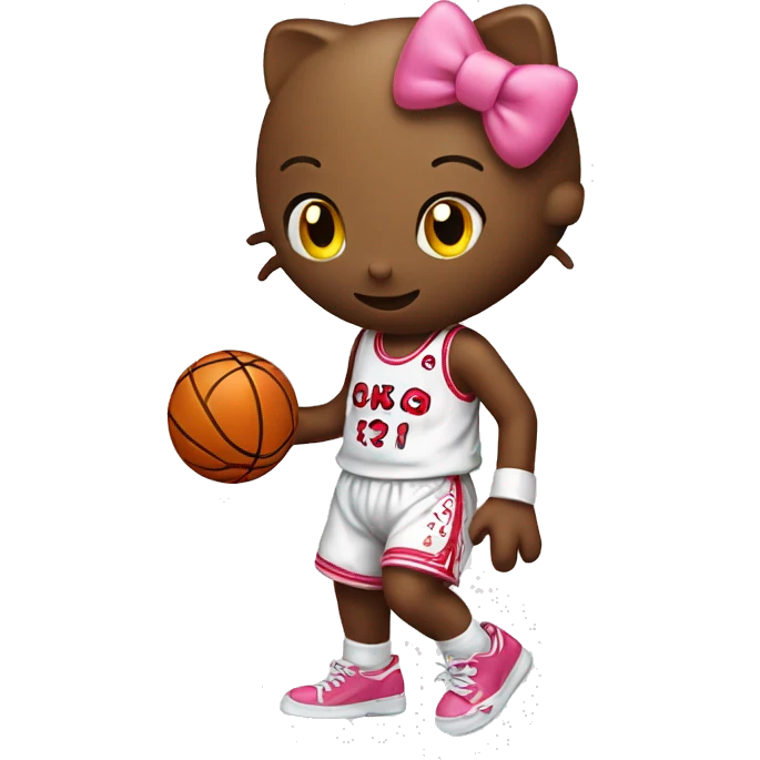 hello kitty playing basketball emoji