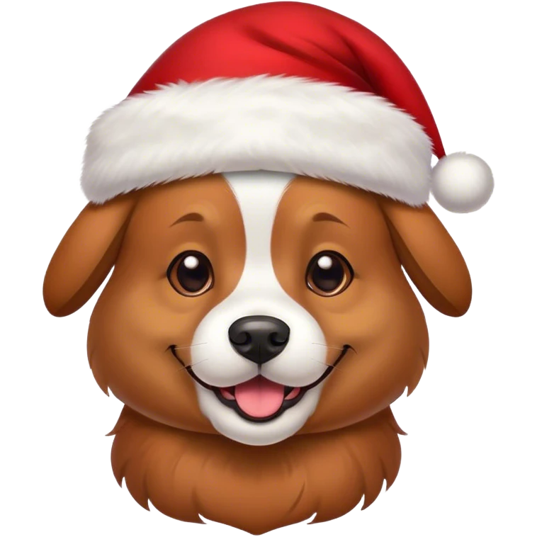 perro con gorro de navidad emoji