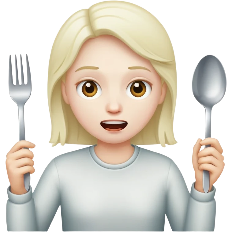 eating a person with fork emoji