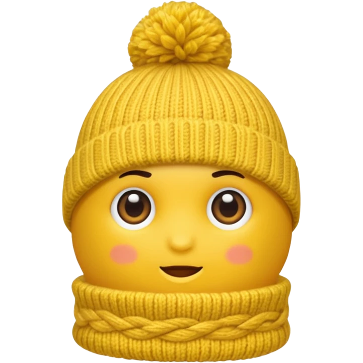 Winter Knit Hat yellow emoji