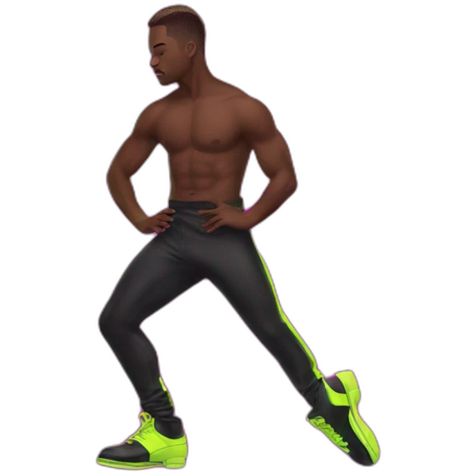  male dancer big booty neon sign style emoji