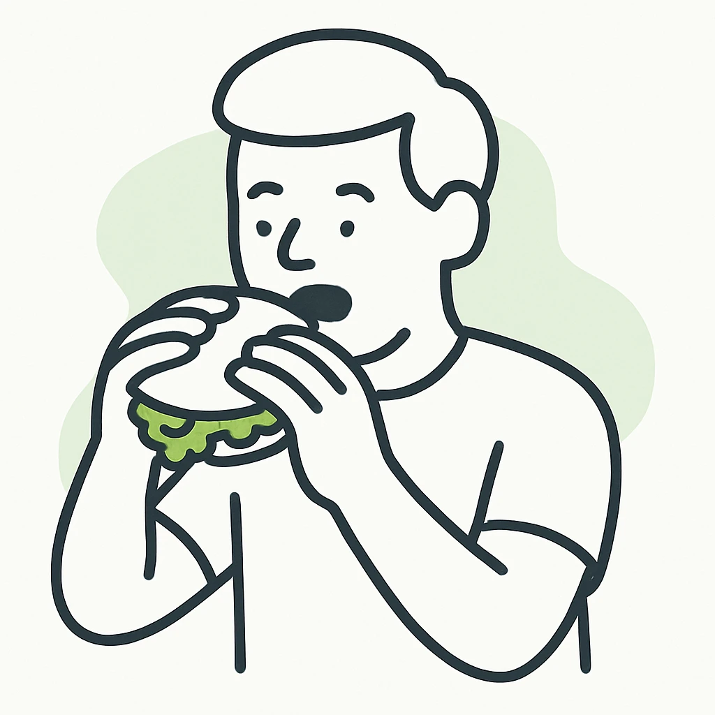 person eating sloppy joe emoji