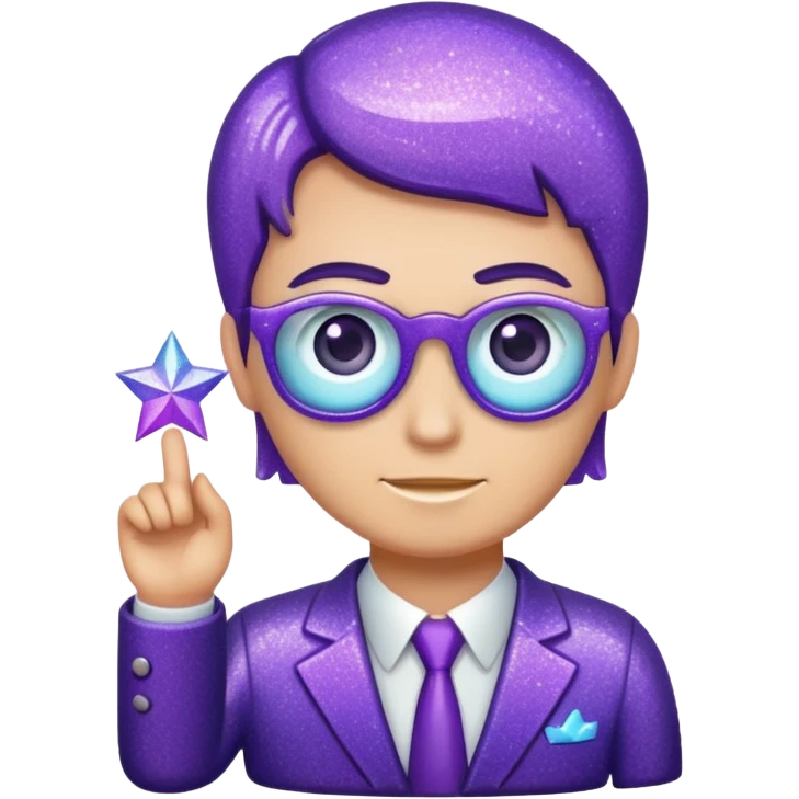 Purple Glitter Symbol of Manager emoji