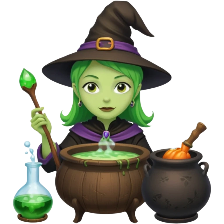 green witch cooking potion emoji