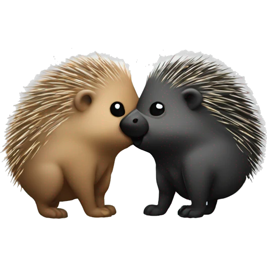 Kissing porcupine emoji