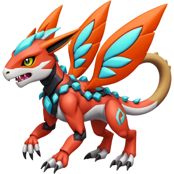 Meloetta-Guilmon-Wargreymon-Protogen-Pokémon-Digimon-Fakémon-fusion-hybrid-creature emoji