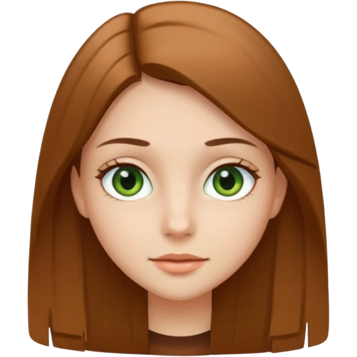 Girl with straight hairs, green and brown eyes and with clear skin but not to much  emoji