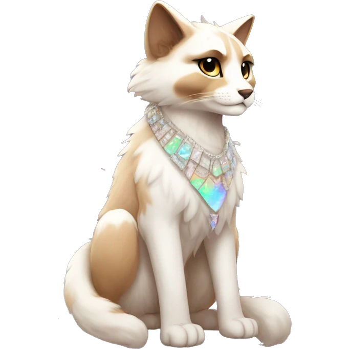 Furry, sparkle, iridescent, colorful, pastel, edgy, cool, fantasy beautiful, brown, beige, white, divine, godly, angelic, animal, anthro, full body, fursona, feline emoji