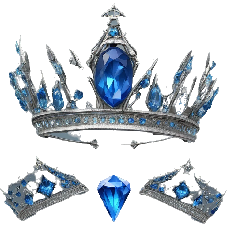 The Ravenclaw Diadem is a tiara-like object with a majestic design, made of gleaming silver and set with glittering blue gems. It is enchanted to enhance the wisdom and intellect of its wearer. Voldemort turned it into a Horcrux, embedding a fragment  emoji