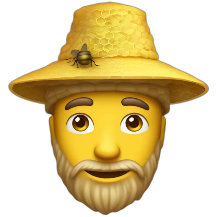 Beekeeper with hive as a hat emoji