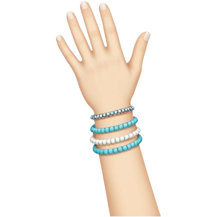 Mano blanca con pulsera emoji