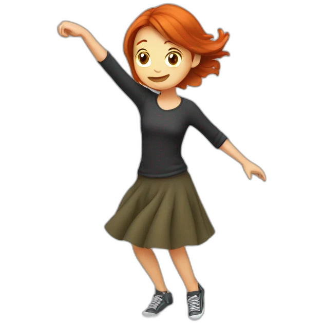 Fille rousse qui dab emoji