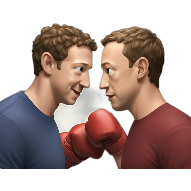 Mark Zuckerberg boxing with Elon Musk emoji