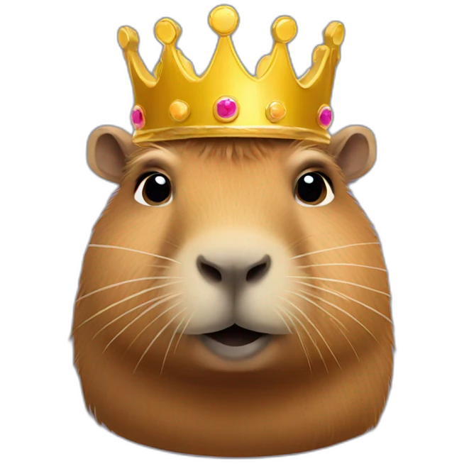 Capybara with a crown emoji