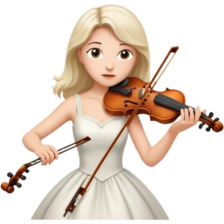 woman playing violin with white dress emoji