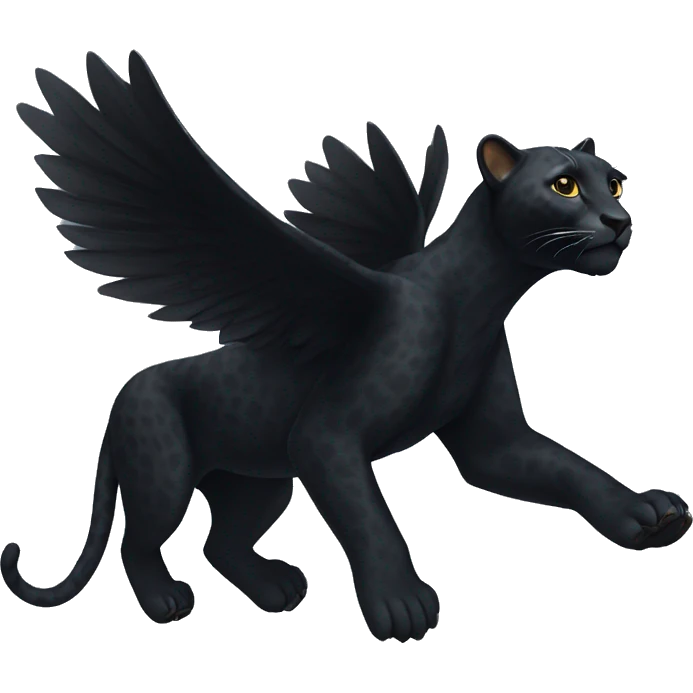 winged black leopard flying emoji