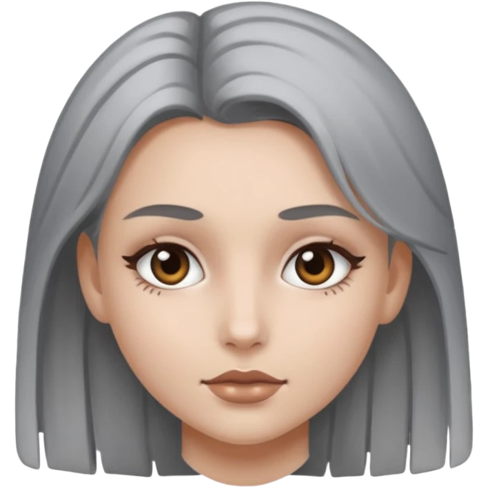 gray metal painted girl face included emoji