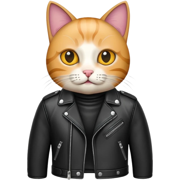 cat in leather jacket emoji