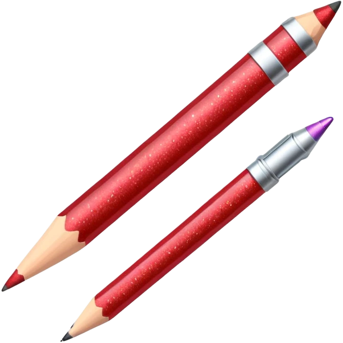 red glitter pencil emoji