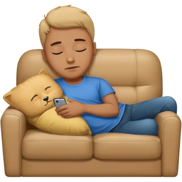 a man taking a nap on the couch emoji