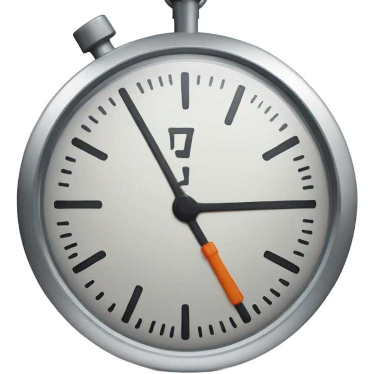 a stopwatch, broken with a crack emoji