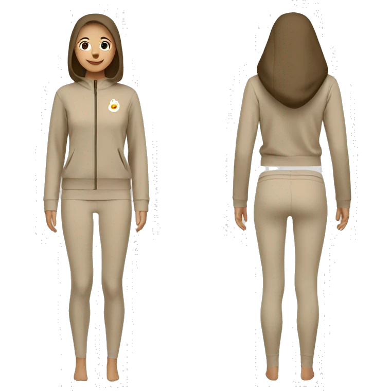 Beige leggings and long sleeve zip top emoji