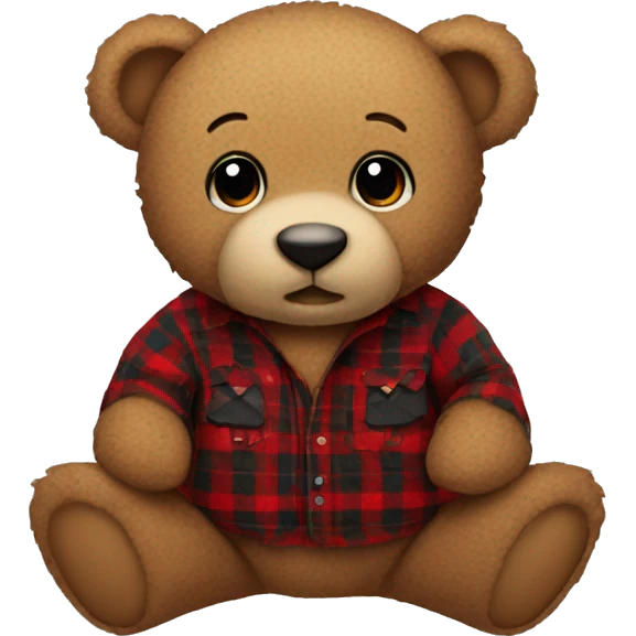 Teddy bear wearing flannel  emoji