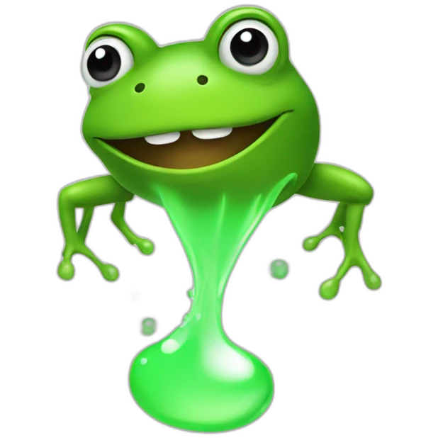 farting frog with green gas behind emoji
