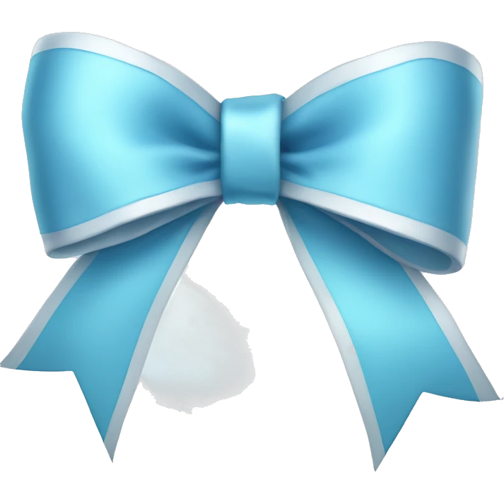Pale blue ribbon bow emoji