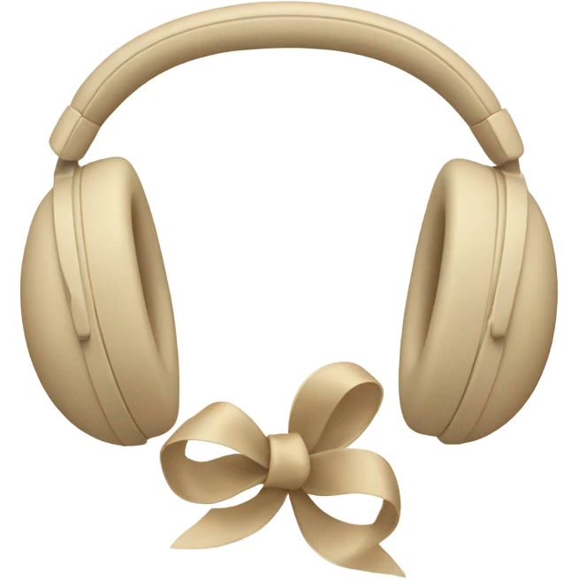 beige apple headphones with beige bows emoji